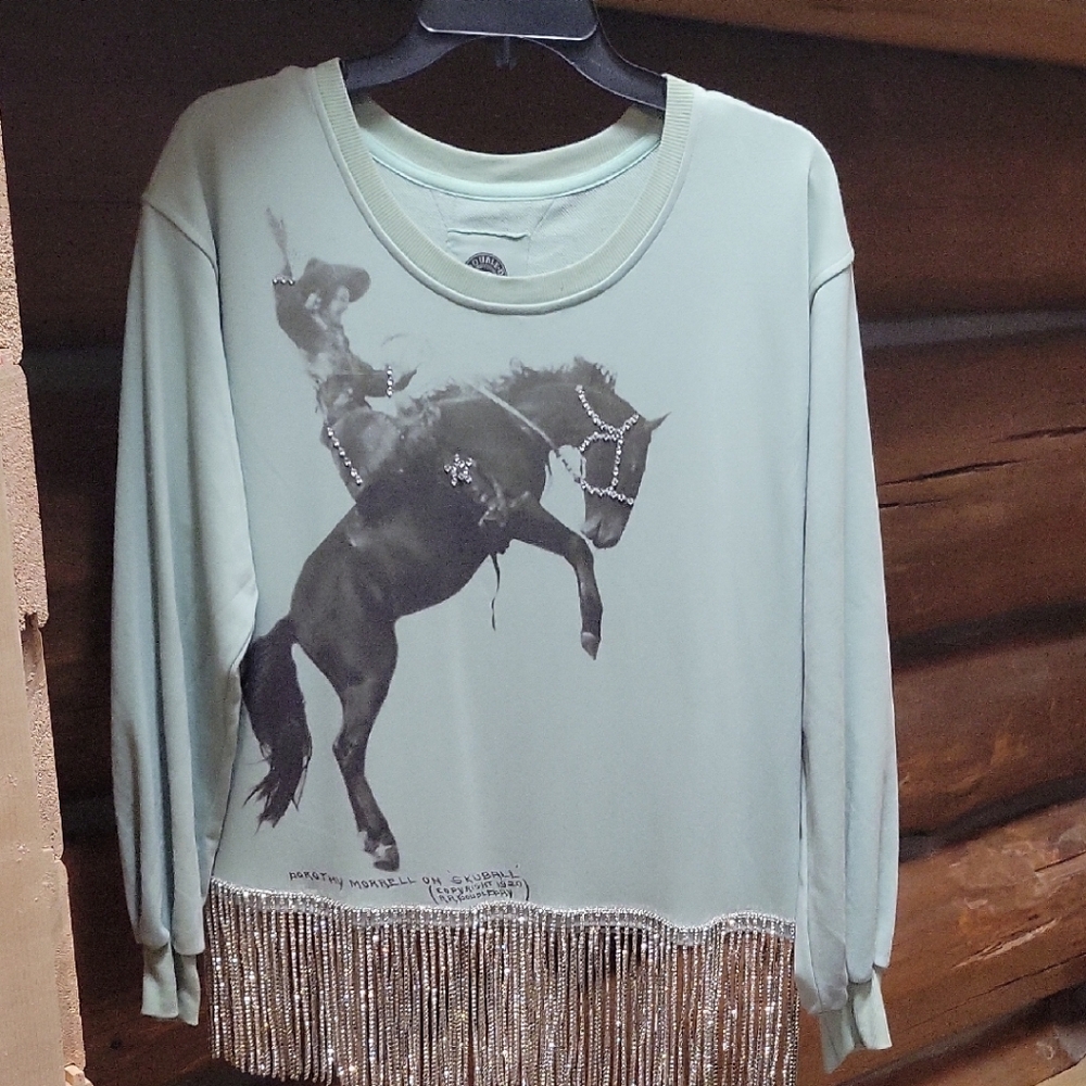 Double D Ranch Women Rodeo Graphic Sweatshirt - Light Green